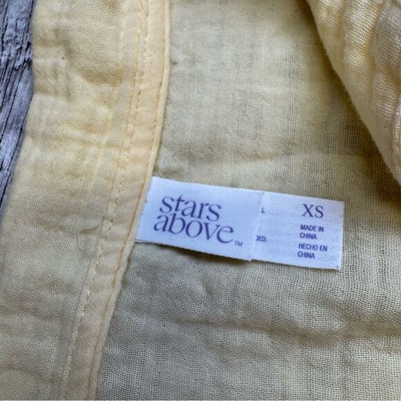 Stars Above Women's Button Down Blouse Shirt XS Extra Small Light Butter Yellow - Picture 5 of 13